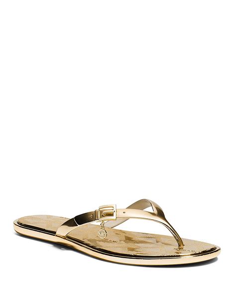 michael kors flip flops buckle